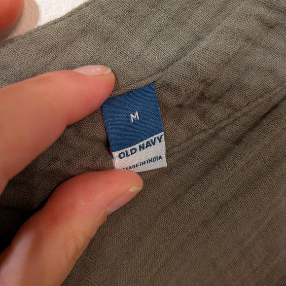 Old Navy Olive Tiered V-Neck Mini Dress 100% Cotton Natural Fibers - Picture 2 of 7